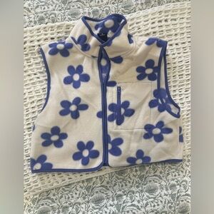 Pacsun floral fleece vest size medium